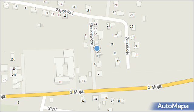 Wiązów, Sienkiewicza Henryka, 8, mapa Wiązów