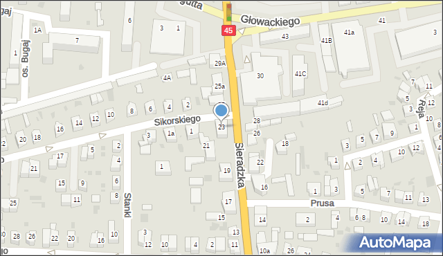 Wieluń, Sieradzka, 23, mapa Wieluń