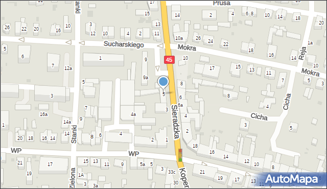 Wieluń, Sieradzka, 5, mapa Wieluń