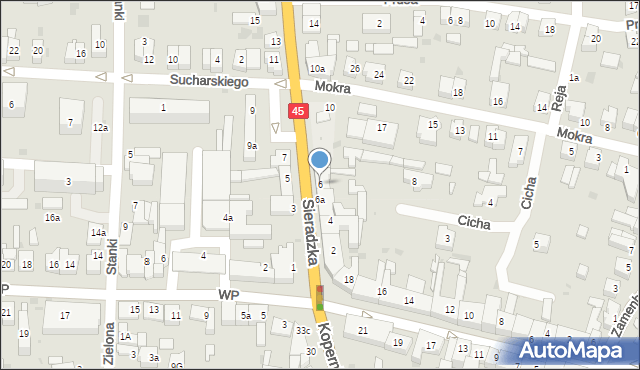 Wieluń, Sieradzka, 6, mapa Wieluń