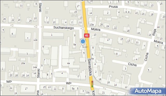 Wieluń, Sieradzka, 7, mapa Wieluń