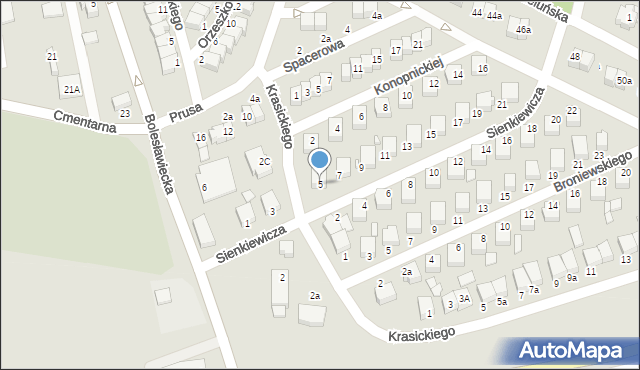 Wieruszów, Sienkiewicza Henryka, 5, mapa Wieruszów