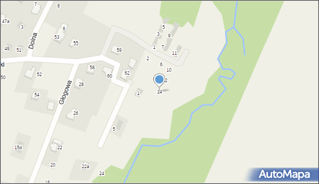 Wilkowice, Sielska, 14, mapa Wilkowice