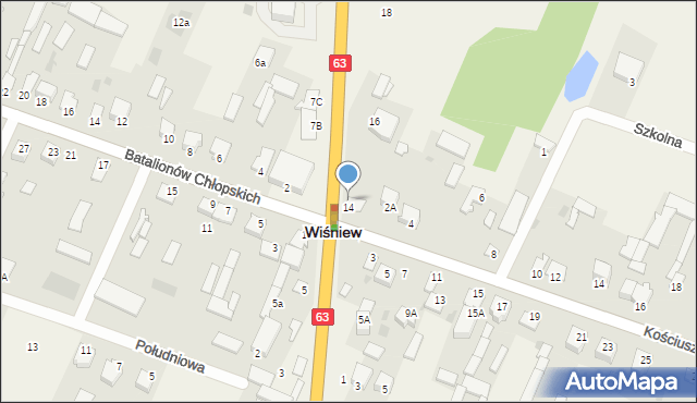 Wiśniew, Siedlecka, 14A, mapa Wiśniew