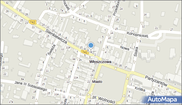 Włoszczowa, Sienkiewicza Henryka, 4, mapa Włoszczowa