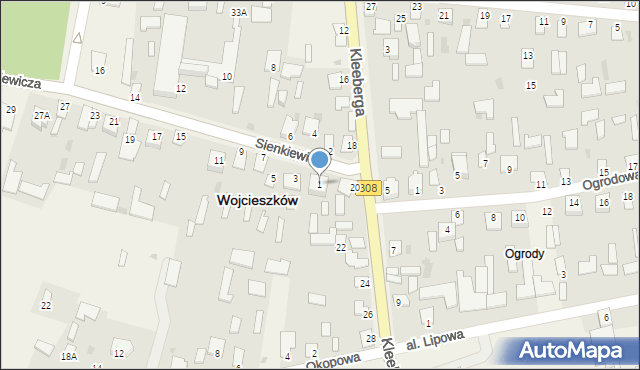 Wojcieszków, Sienkiewicza Henryka, 1, mapa Wojcieszków
