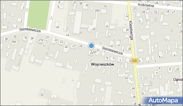 Wojcieszków, Sienkiewicza Henryka, 11, mapa Wojcieszków
