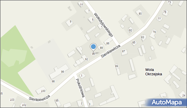 Wola Okrzejska, Sienkiewicza Henryka, 90, mapa Wola Okrzejska