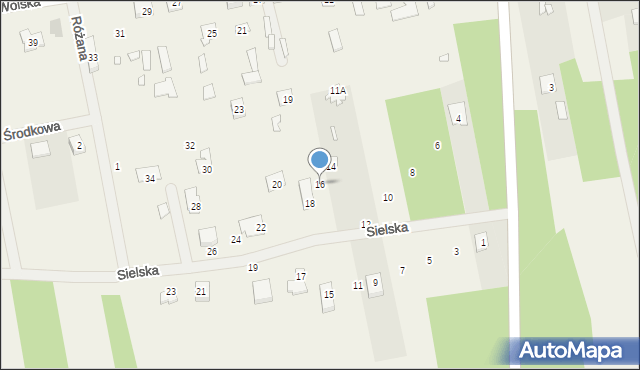 Wola Rafałowska, Sielska, 16, mapa Wola Rafałowska