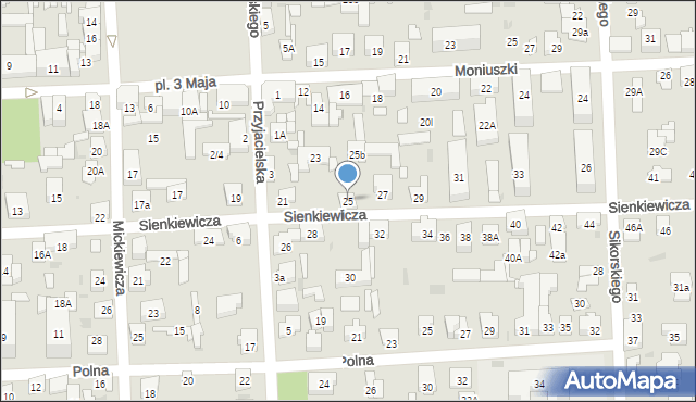 Wołomin, Sienkiewicza Henryka, 25, mapa Wołomin