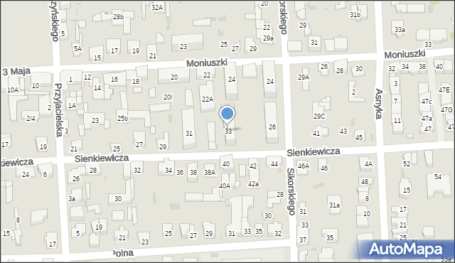 Wołomin, Sienkiewicza Henryka, 33, mapa Wołomin