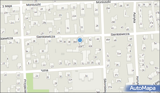 Wołomin, Sienkiewicza Henryka, 40A, mapa Wołomin