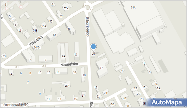 Wołomin, Sikorskiego Władysława, gen., 15, mapa Wołomin