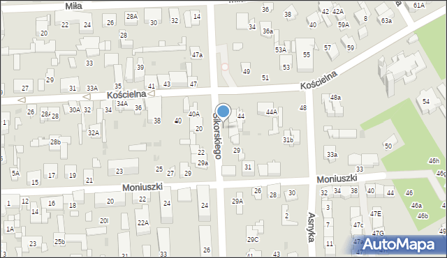 Wołomin, Sikorskiego Władysława, gen., 27a, mapa Wołomin