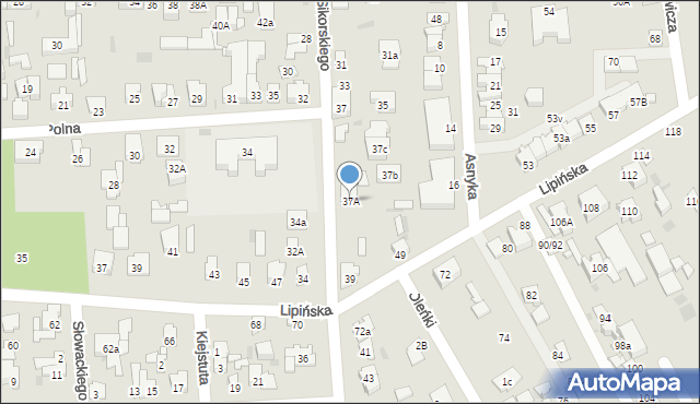 Wołomin, Sikorskiego Władysława, gen., 37A, mapa Wołomin