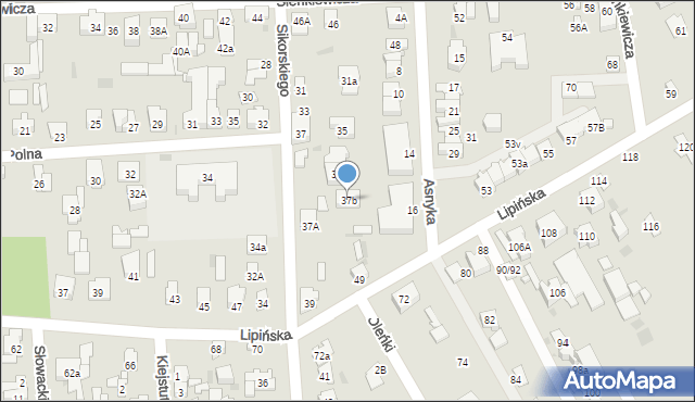 Wołomin, Sikorskiego Władysława, gen., 37b, mapa Wołomin