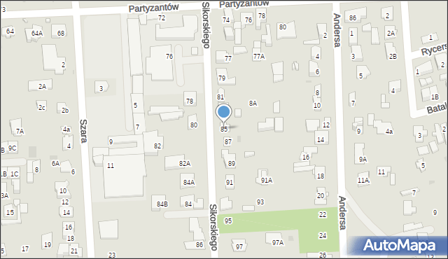 Wołomin, Sikorskiego Władysława, gen., 85, mapa Wołomin