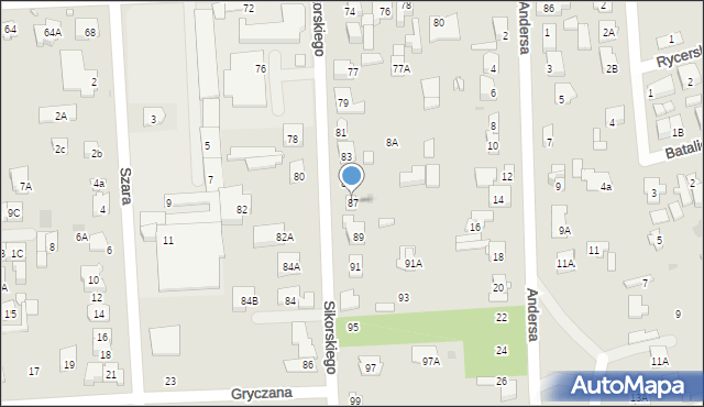 Wołomin, Sikorskiego Władysława, gen., 87, mapa Wołomin