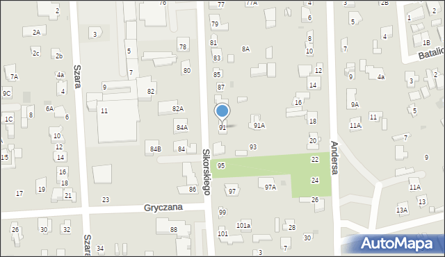 Wołomin, Sikorskiego Władysława, gen., 91, mapa Wołomin