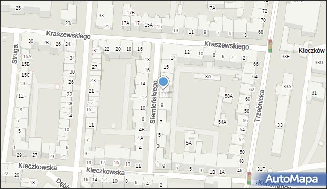 Wrocław, Siemieńskiego Lucjana, 11, mapa Wrocławia