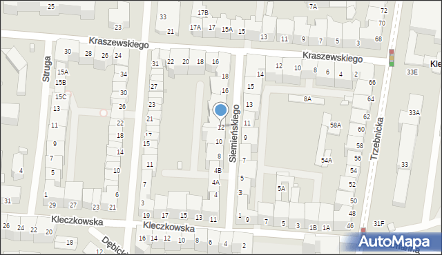 Wrocław, Siemieńskiego Lucjana, 12, mapa Wrocławia
