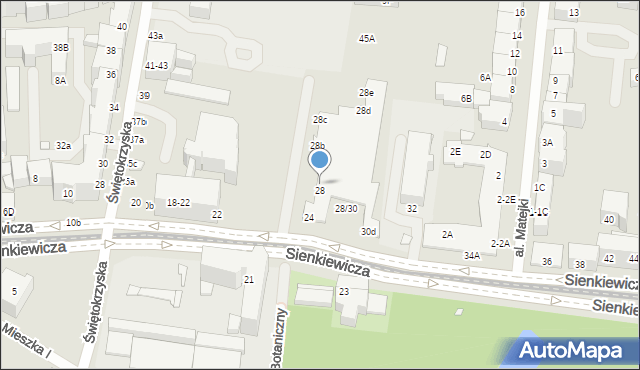 Wrocław, Sienkiewicza Henryka, 28a, mapa Wrocławia