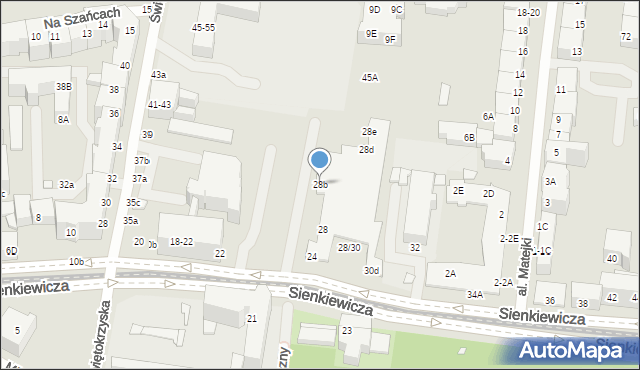 Wrocław, Sienkiewicza Henryka, 28b, mapa Wrocławia