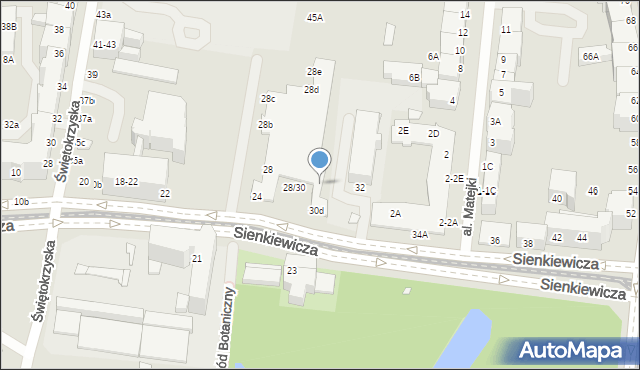 Wrocław, Sienkiewicza Henryka, 30b, mapa Wrocławia