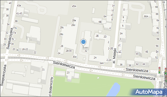 Wrocław, Sienkiewicza Henryka, 32a, mapa Wrocławia