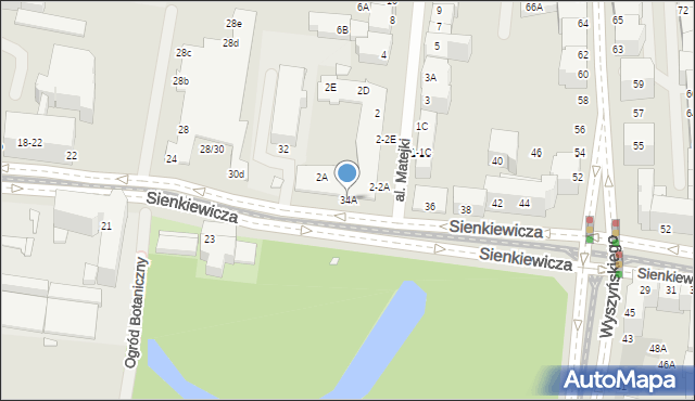 Wrocław, Sienkiewicza Henryka, 34A, mapa Wrocławia