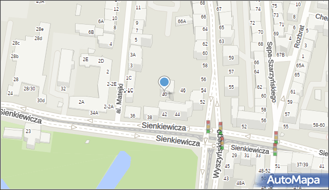 Wrocław, Sienkiewicza Henryka, 40, mapa Wrocławia