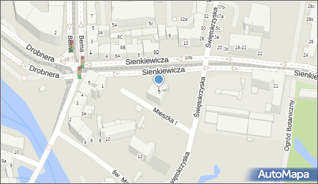 Wrocław, Sienkiewicza Henryka, 5, mapa Wrocławia