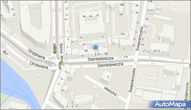 Wrocław, Sienkiewicza Henryka, 6, mapa Wrocławia