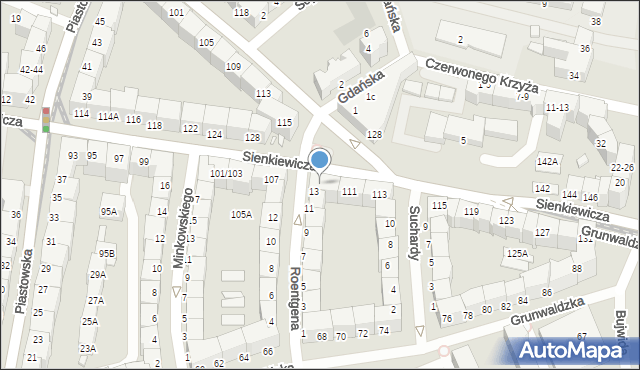 Wrocław, Sienkiewicza Henryka, 109, mapa Wrocławia
