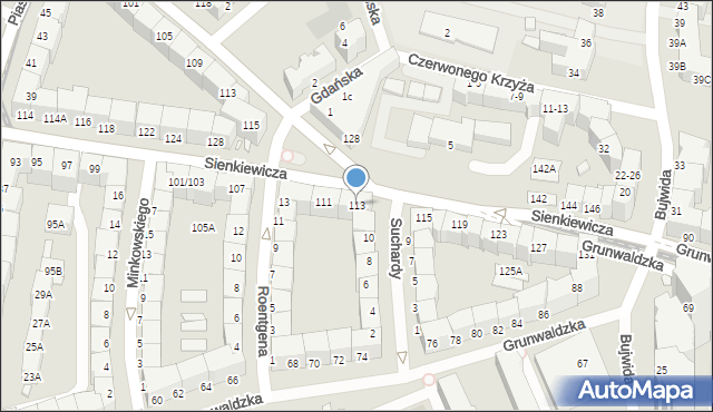 Wrocław, Sienkiewicza Henryka, 113, mapa Wrocławia