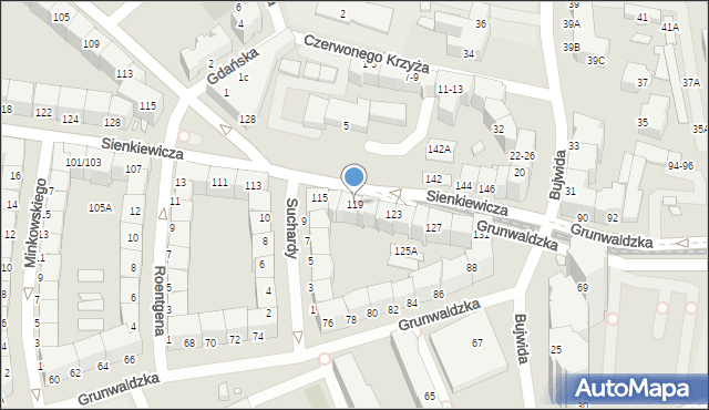 Wrocław, Sienkiewicza Henryka, 119, mapa Wrocławia