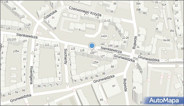 Wrocław, Sienkiewicza Henryka, 123, mapa Wrocławia