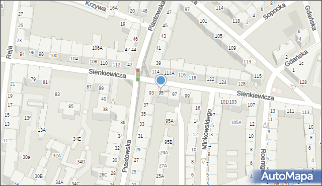 Wrocław, Sienkiewicza Henryka, 95, mapa Wrocławia