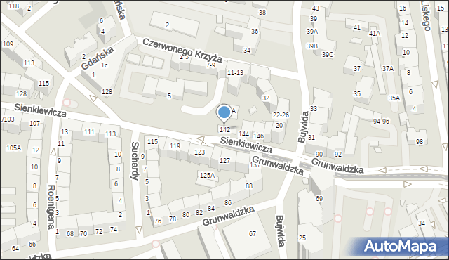 Wrocław, Sienkiewicza Henryka, 142, mapa Wrocławia