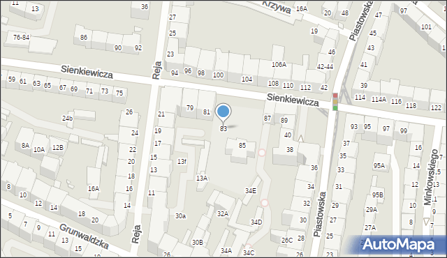 Wrocław, Sienkiewicza Henryka, 83, mapa Wrocławia