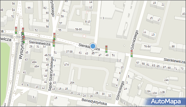 Wrocław, Sienkiewicza Henryka, 45, mapa Wrocławia