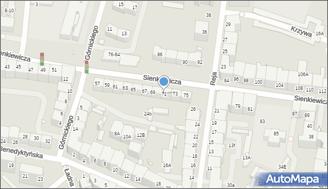 Wrocław, Sienkiewicza Henryka, 71, mapa Wrocławia