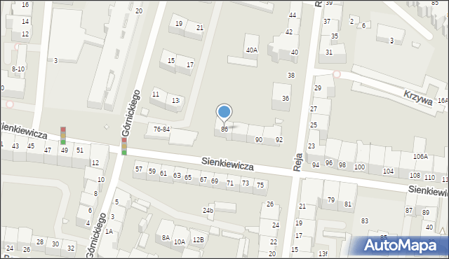 Wrocław, Sienkiewicza Henryka, 86, mapa Wrocławia