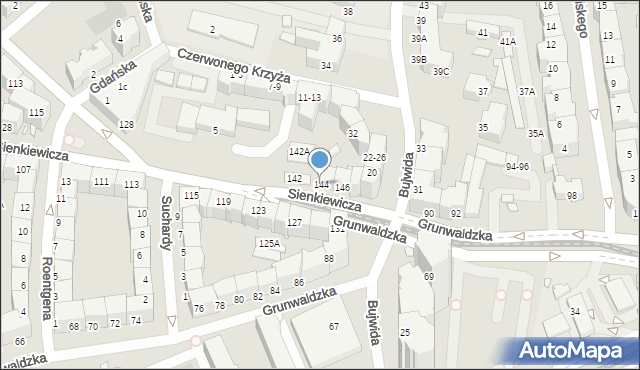 Wrocław, Sienkiewicza Henryka, 144, mapa Wrocławia