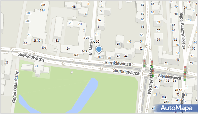 Wrocław, Sienkiewicza Henryka, 36, mapa Wrocławia