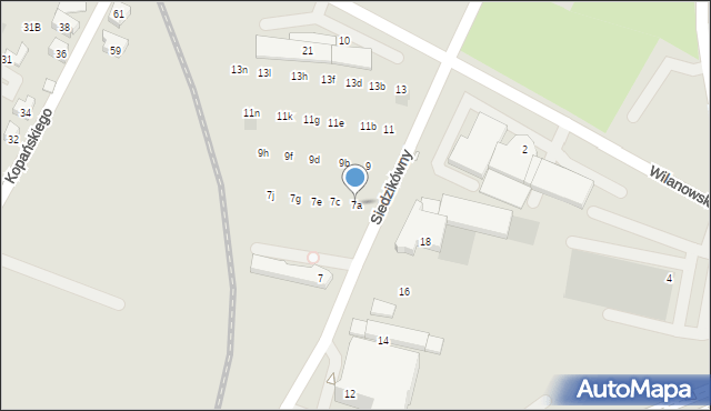 Wrocław, Siedzikówny Danuty, 7a, mapa Wrocławia