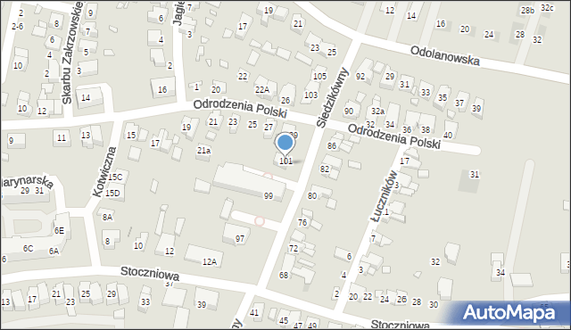 Wrocław, Siedzikówny-Inki Danuty, 101, mapa Wrocławia