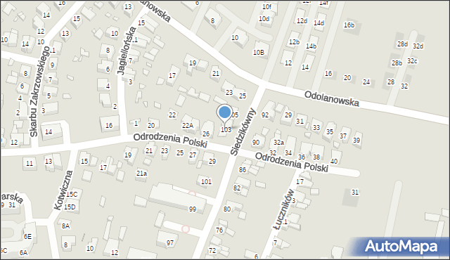 Wrocław, Siedzikówny-Inki Danuty, 103, mapa Wrocławia