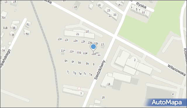 Wrocław, Siedzikówny-Inki Danuty, 11b, mapa Wrocławia