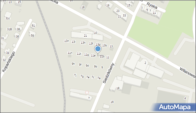 Wrocław, Siedzikówny-Inki Danuty, 11c, mapa Wrocławia